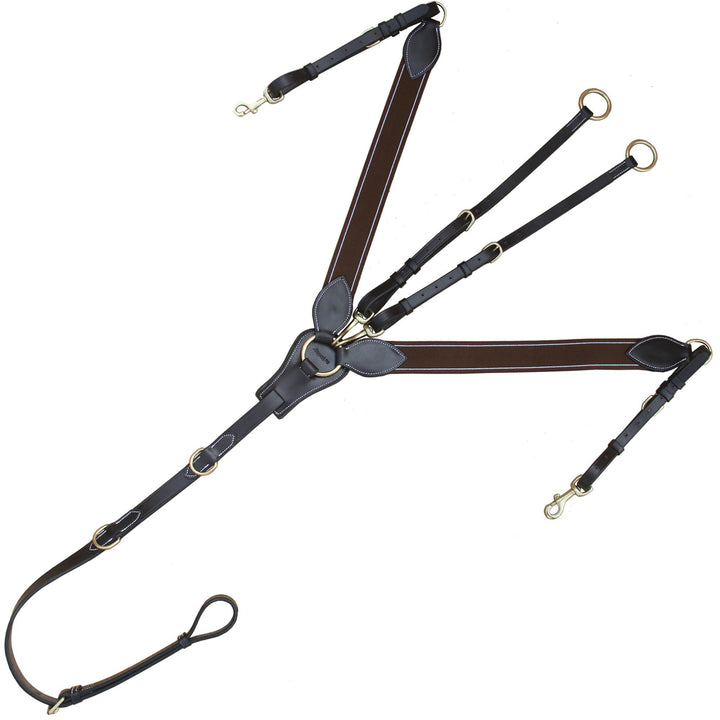 ExionPro Padded Leaf Shape Horse Breastplate with Running Attachment - Matching Elastic-Horse Breastplates-Bridles & Reins