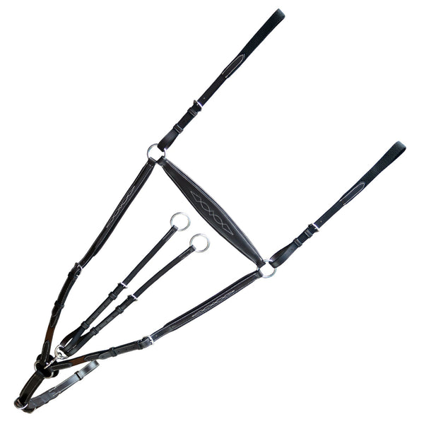 ExionPro Fancy Raised Loop Breast Plate with Running Attachment-Horse Breastplates-Bridles & Reins