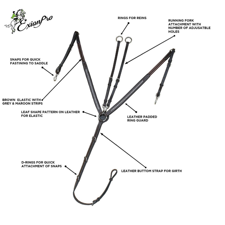 ExionPro Bling Breastplate With Running Attachment-Horse Breastplates-Bridles & Reins