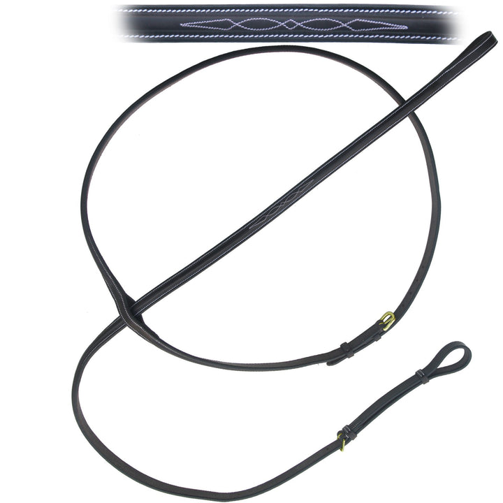 Elico Rubber Rein Stops & Martingale Ring Set For Horse/Pony - Choose Black Or Brown