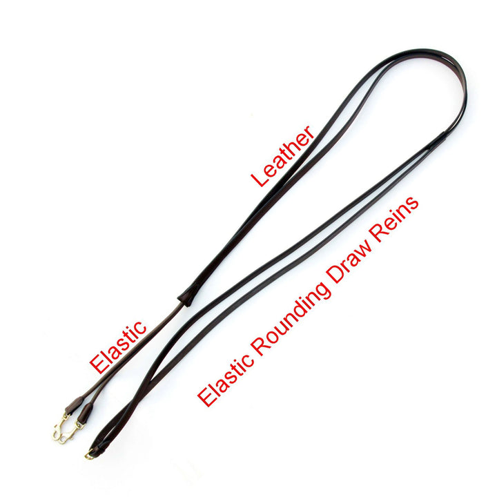 ExionPro Leather Draw Rein with Round Elastic-Reins-Bridles & Reins