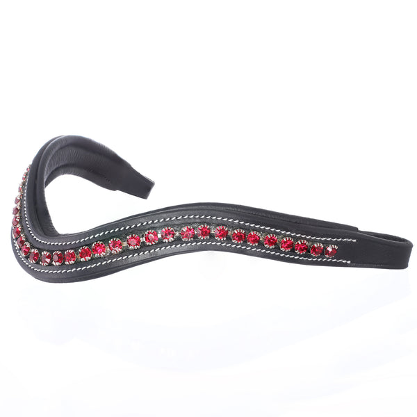 ExionPro Elegant Deep Curved Soft Padded Siam Crystal Decorated Browband-Browbands-Bridles & Reins