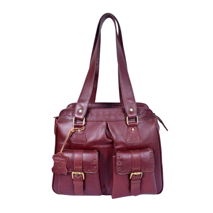 ExionPro Maroon Elegant Trendy Multipocket Heavy Duty Bag-Leather Bags-Bridles & Reins