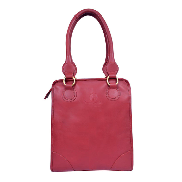 ExionPro Pressed Grain Leather Pink Top Shoulder Carry handbags for women-Leather Bags-Bridles & Reins