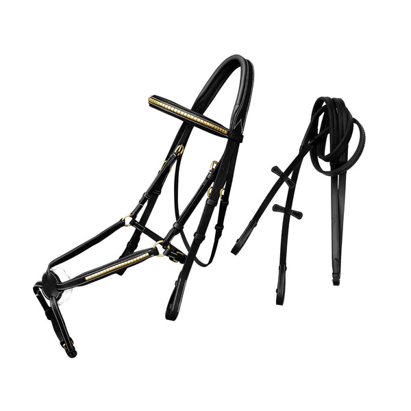 ExionPro Brass Clincher Figure 8 Bridle with Rubber Reins-Bridles-Bridles & Reins