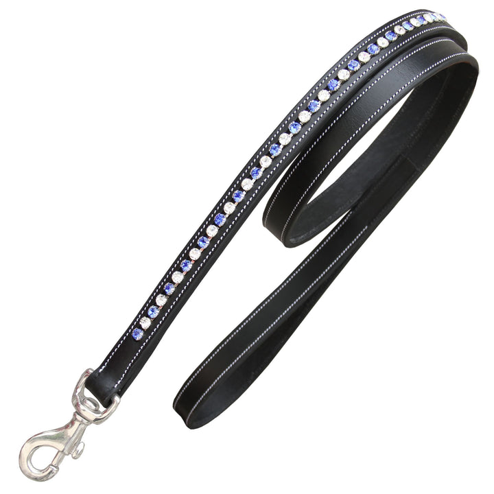 ExionPro White & Blue Bling Dog Lead-Dog Leads-Bridles & Reins
