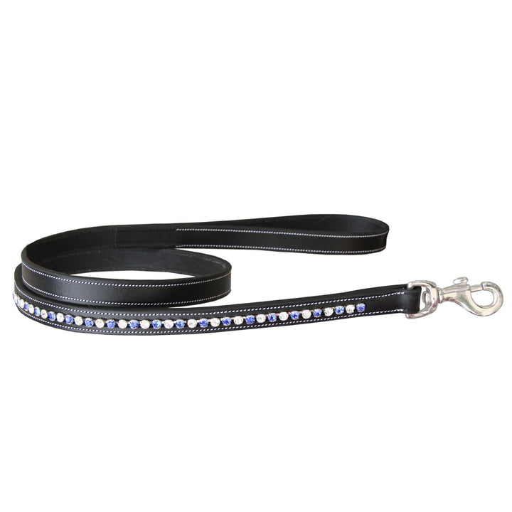 ExionPro White & Blue Bling Dog Lead-Dog Leads-Bridles & Reins