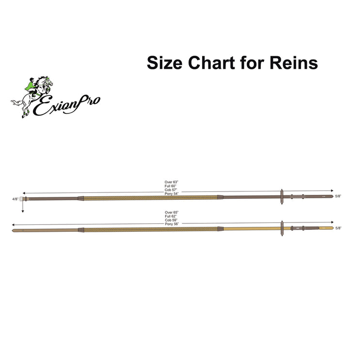 ExionPro Soft Leather 7 Loop Reins with Martingale Stoppers-Reins-Bridles & Reins