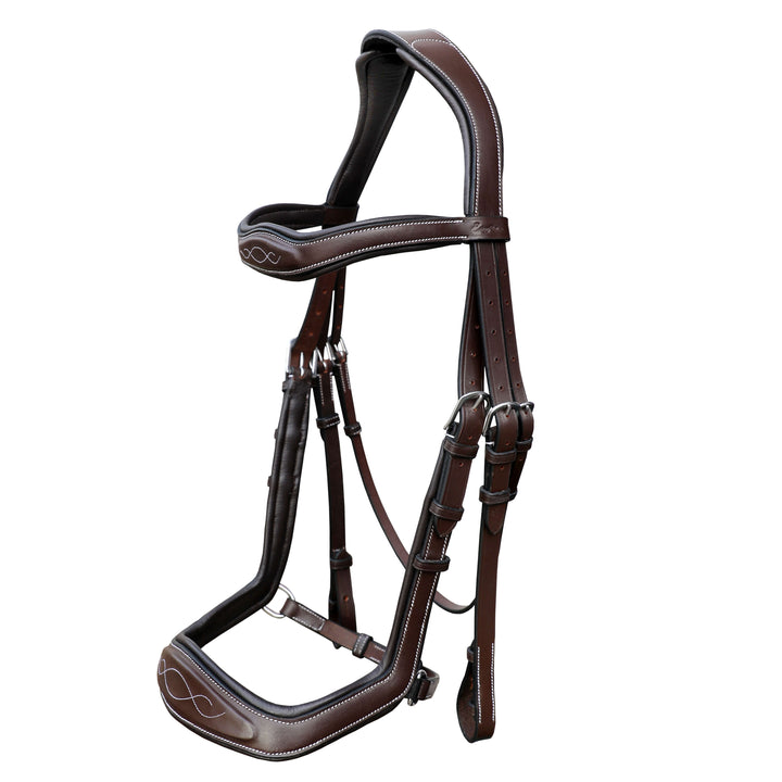 Replacement Noseband of ExionPro Anti-Pressure Jumping Raised Padded Fancy Wave Stitched Bridle-Nosebands-Bridles & Reins